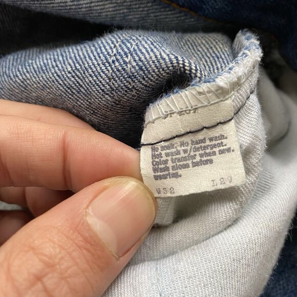 Vintage 70s Levi’s 517 0917 32x29 Blue Jeans Bootcut Flare 1978 Talon Orange Tab - Picture 7 of 13